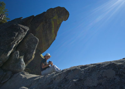 She climbed up to see the view