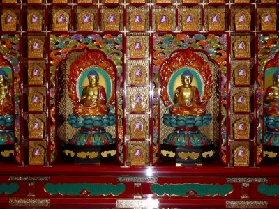 Dazzling details of the decorative and ornate temple walls.