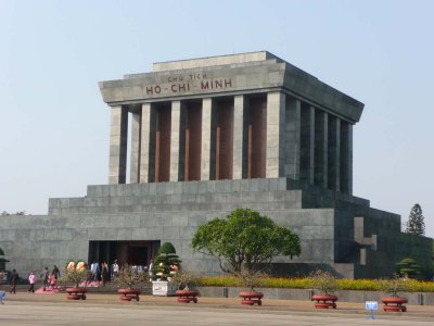 Made of gray granite, distinct Vietnamese architectural elements were added such as the sloping roof.
