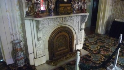 All but one of the fireplace mantels on the first floor are original to the house.