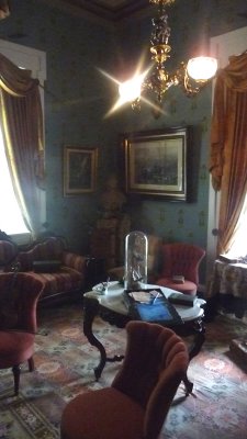 This room was probably a Gentlemens' Parlor where men came and smoked cigars and drank port after dinner.