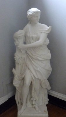 A copy of a sculpture that didn't belong to Belmont Mansion and was sent to them by mistake. They put it on the 2nd floor porch.