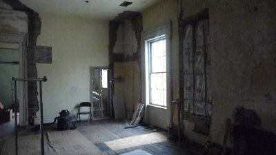 Also, on the second floor is Adelicia's bedroom, which was under renovation. They have their work cut out for them!