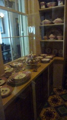 View inside a pantry of some of Adelicia's china.