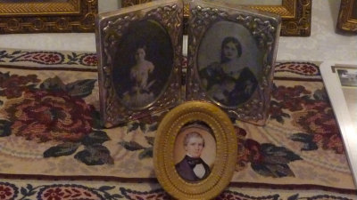 Daguerreotypes of Corrine and Laura, Adelicia's sisters and a miniature of Dr. Cheetham, the last (younger) husband.