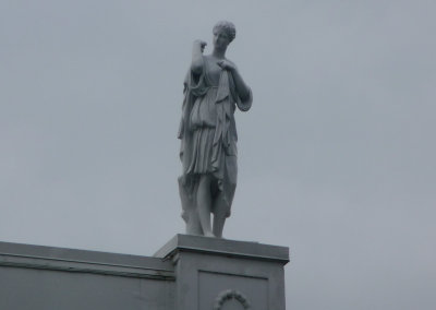 On the right of the top of Belmont Mansion is another classical sculpture.