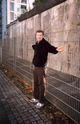 Me standing along the remains of the Berlin Wall (like a Cold War prisoner in E. Berlin)!