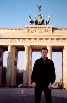 Me standing in front of the Brandenburg Gate.