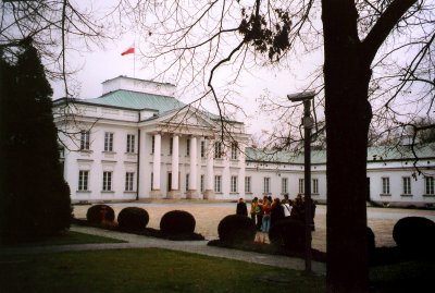 The Belvedere next to Royal Lazienki Park. Foreign dignatories meet here.