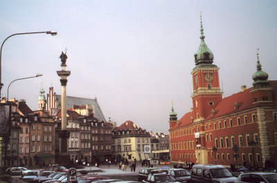 View of Castle Square in the Old Town section of Warsaw.