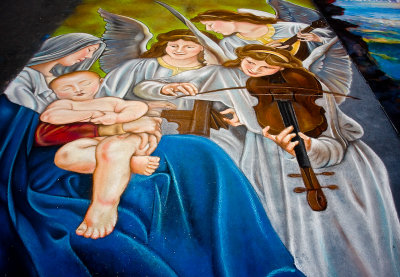 Song of The Angels.  Original Artist William Adolphe Bouguereau;  Street Painter Leslie; Sponsor Dennis Ashley, MD & Joyce Ashley, MD.