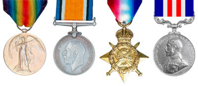 Victory Medal, British War Medal, 1914 Star, Military Medal