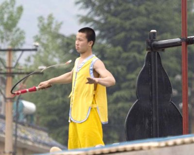 Demonstration of martial arts device