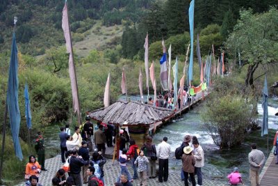 Bridge by Mill - Prayer flags