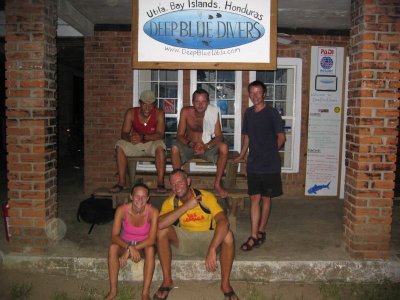 My last night on Utila outside the dive shop