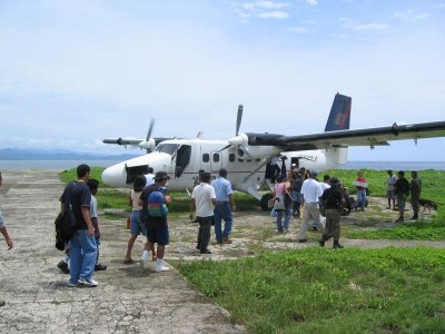 At last the plane arrives