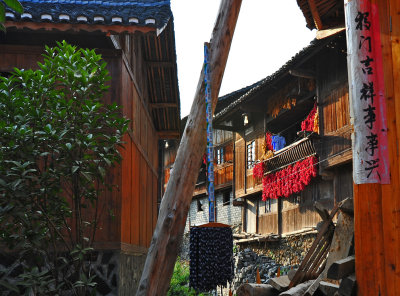 Xijiang Miao Village - Typical alley scene - the only way to get around is to walk