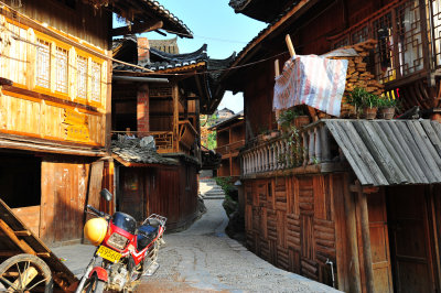 Xijiang Miao Village - Typical alley scene - the only way to get around is to walk