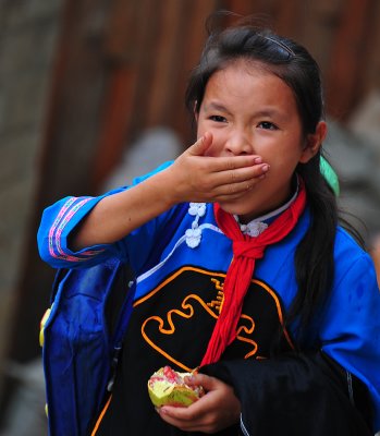 Xijiang Miao Village - Schoolgirl on way home