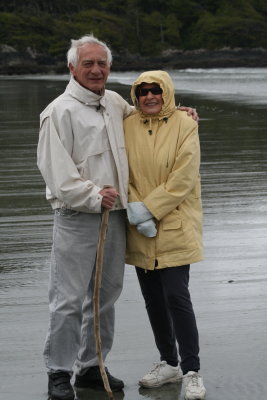 Old couple on the beach
