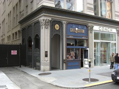 Cafe Coton, a custom shirt store, Grant Ave.