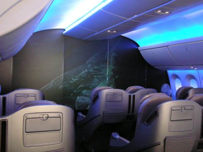 Inside 787 Boeing Dreamliner in South Africa