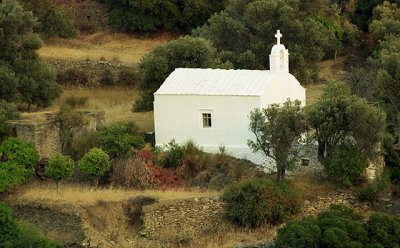 Small church in Naxos countryside