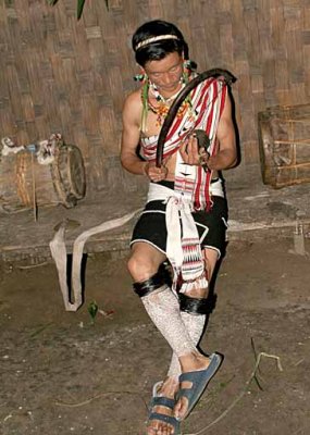 Zeme musician, North Cachar Hills, Assam, India