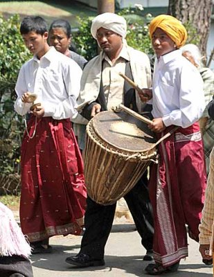 Also a big drum is played