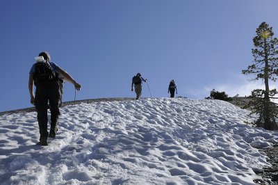Hiking on the snow