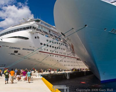 Docked cruise ships in Cozumel