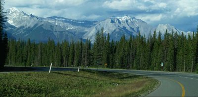 Nearing the city of Banff, Alberta