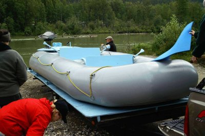 Preparing for raft trip down the Columbia River