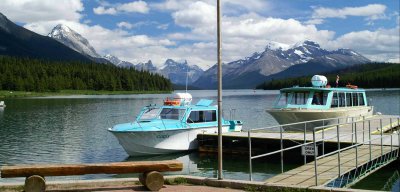 Boat dock at Maligne Lake