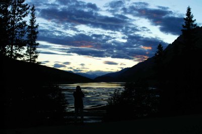 Silhouette at Medicine Lake