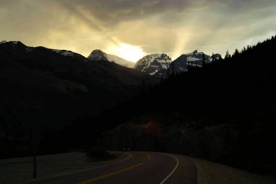 Icefields Parkway at Sunset