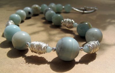 Amazonite and Thai silver necklace