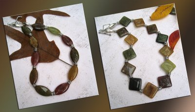 Aventurine and Bali sterling silver necklaces