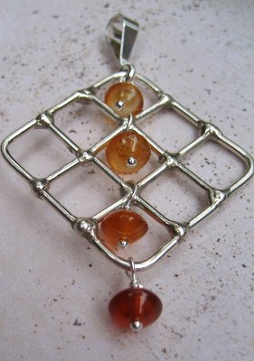 Carnelian and sterling silver pendant