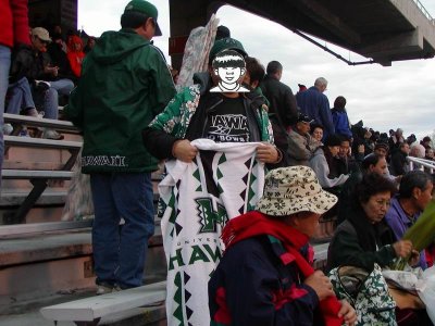 crazy me. notice, aluminum bleachers + 30 degree weather = cold butts