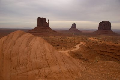 Monument Valley under storm clouds