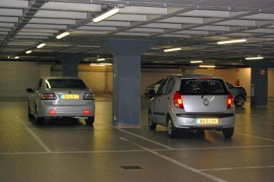 Underground parking at the Sofitel