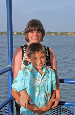 Mother - Son moment on the sunset cruise