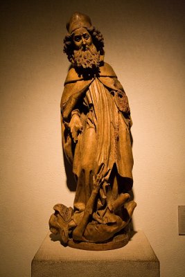 Some saint guy resisting the devil's temptations.