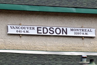 Edson AB Station Sign