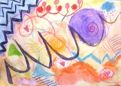 abstract painting, Rachel, age:11