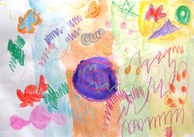 abstract painting, Polly, age:7