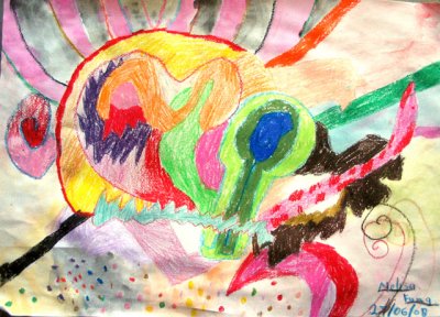 abstract painting, Melisa, age:9