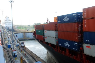 Transiting the Panama Canal 21 January 2008 Gatun Lock