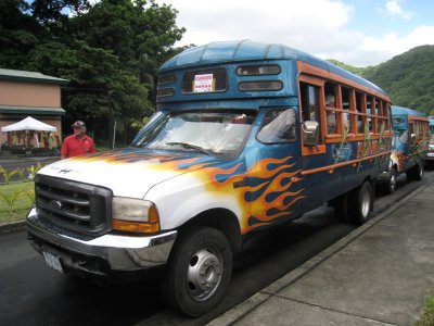 Local Pago Pago bus doubled as our tour bus